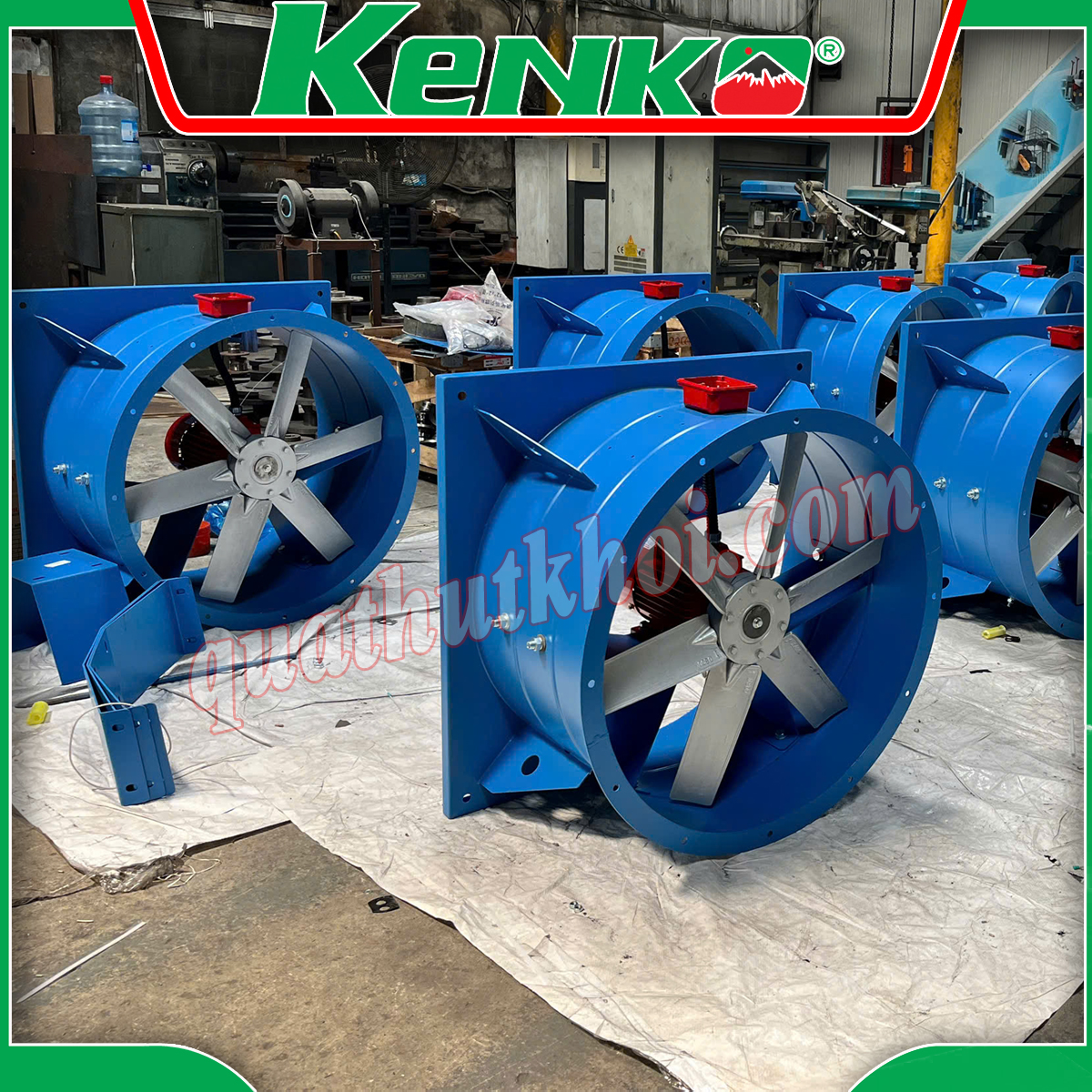 Quạt hướng trục gắn tường hút khói chữa cháy KENKO 1.5KW