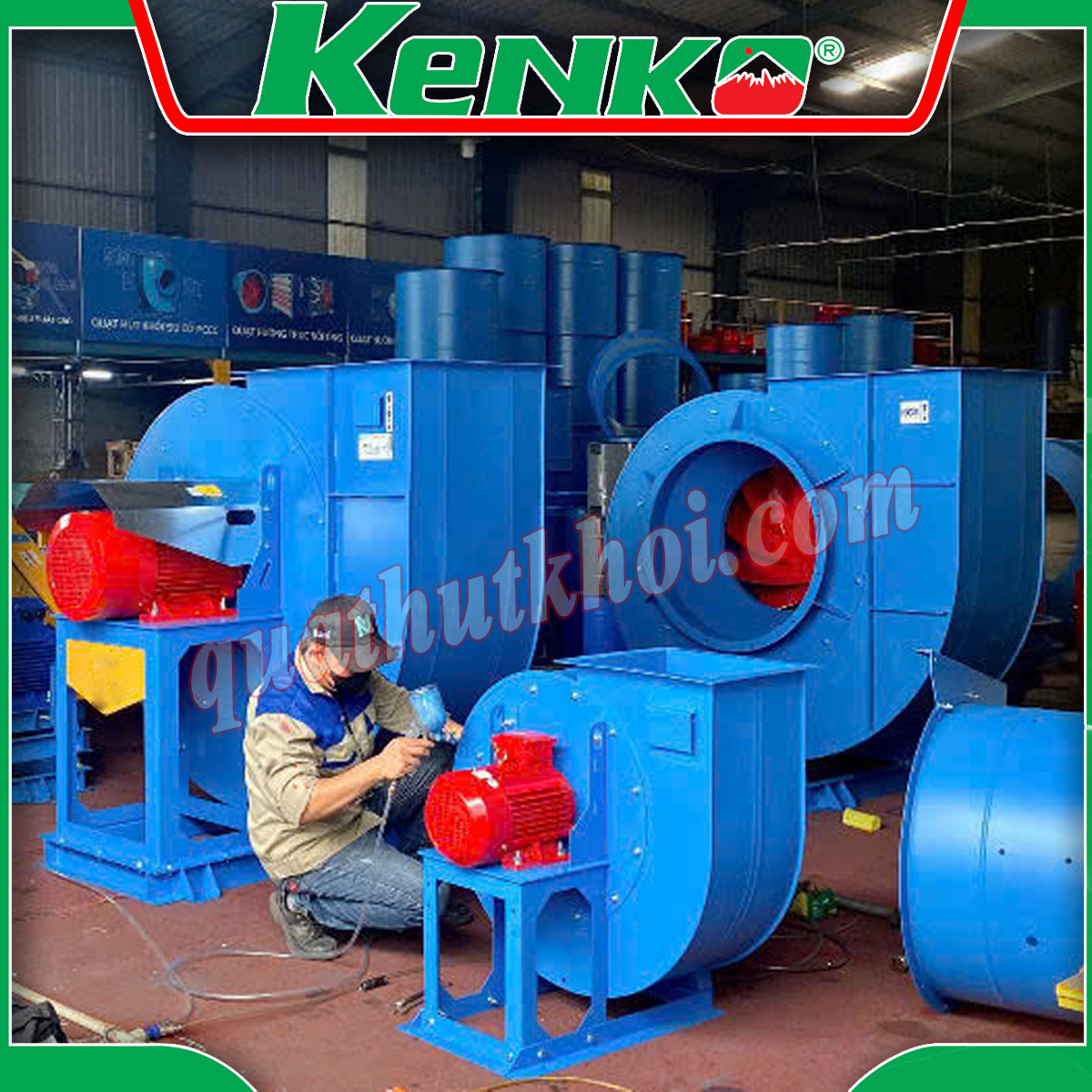 Quạt ly tâm hút khói chữa cháy 2 tốc độ 4KW 5.5HP KENKO