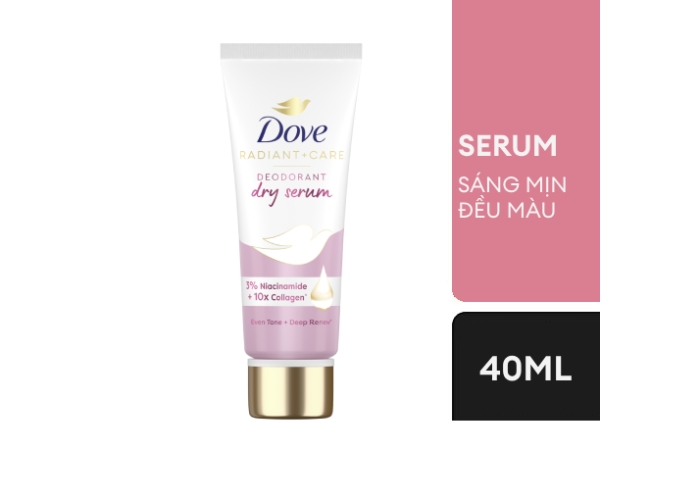 Serum dưỡng trắng DOVE ngăn mùi 3% Niacinamide sáng mịn đều màu 40ml