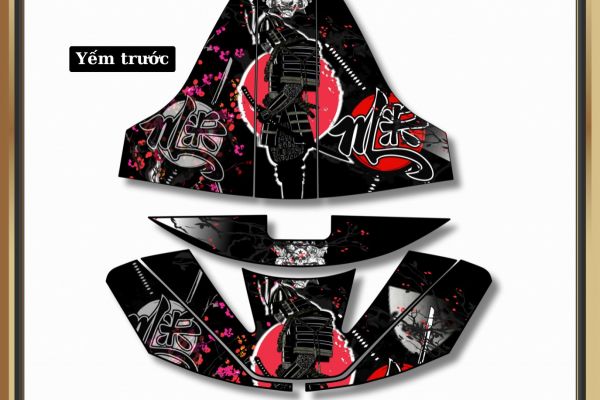 Combo trước sau tem yếm xe Vision 2020-2025 mẫu Nhật cổ -         Nguyễn Decal - Chuyên Dán Keo Xe Design Tem Xe Decal Tem Xe Nguyễn Decal