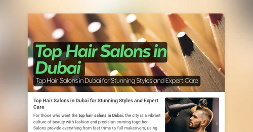 Top Hair Salons in Dubai  | Smore Newsletters
