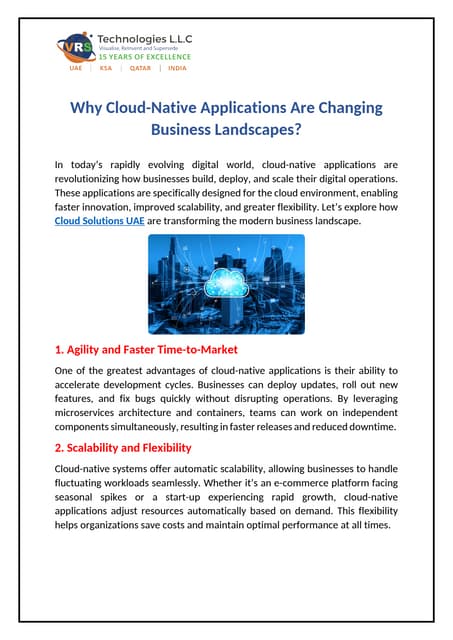 Why Cloud-Native Applications Are Changing Business Landscapes? | PDF