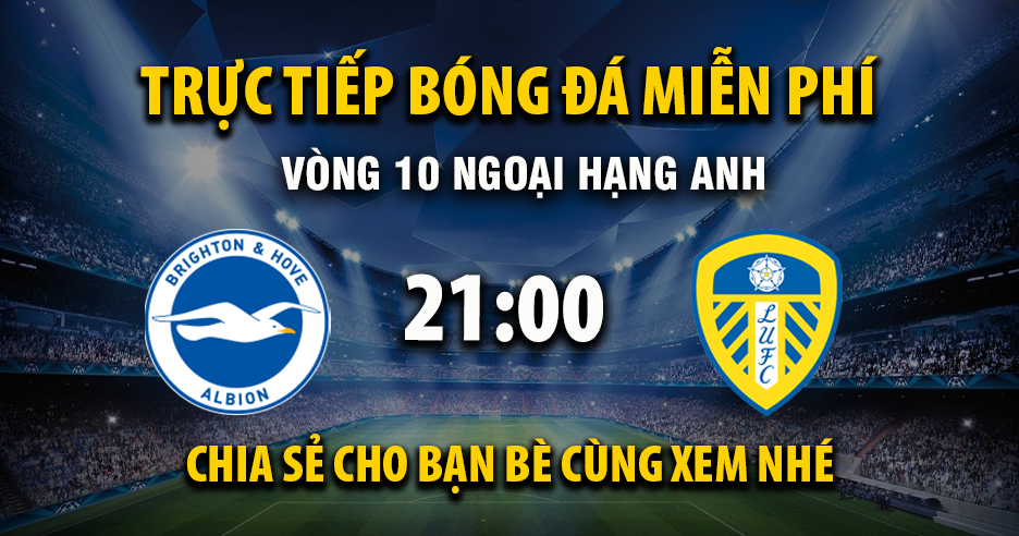 Xem trực tiếp Brighton vs Leeds United vào lúc 21:00, ngày 01/11/2025 - Vaoroivq.cc