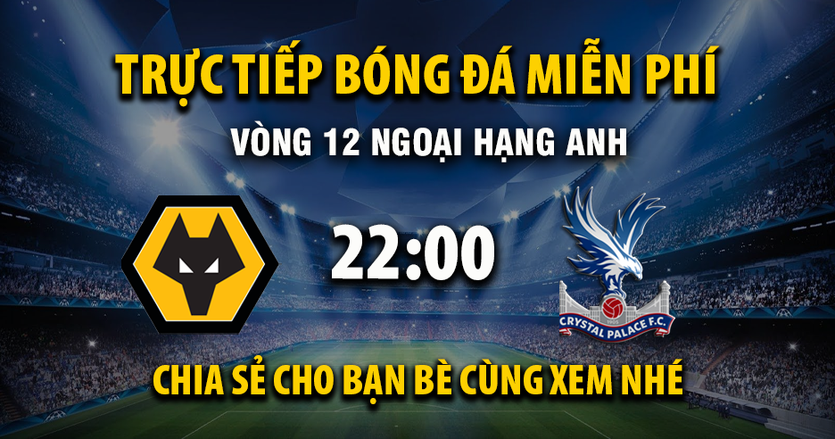 Xem trực tiếp Wolverhampton vs Crystal Palace vào lúc 22:00, ngày 22/11/2025 - Vaoroizm.cc