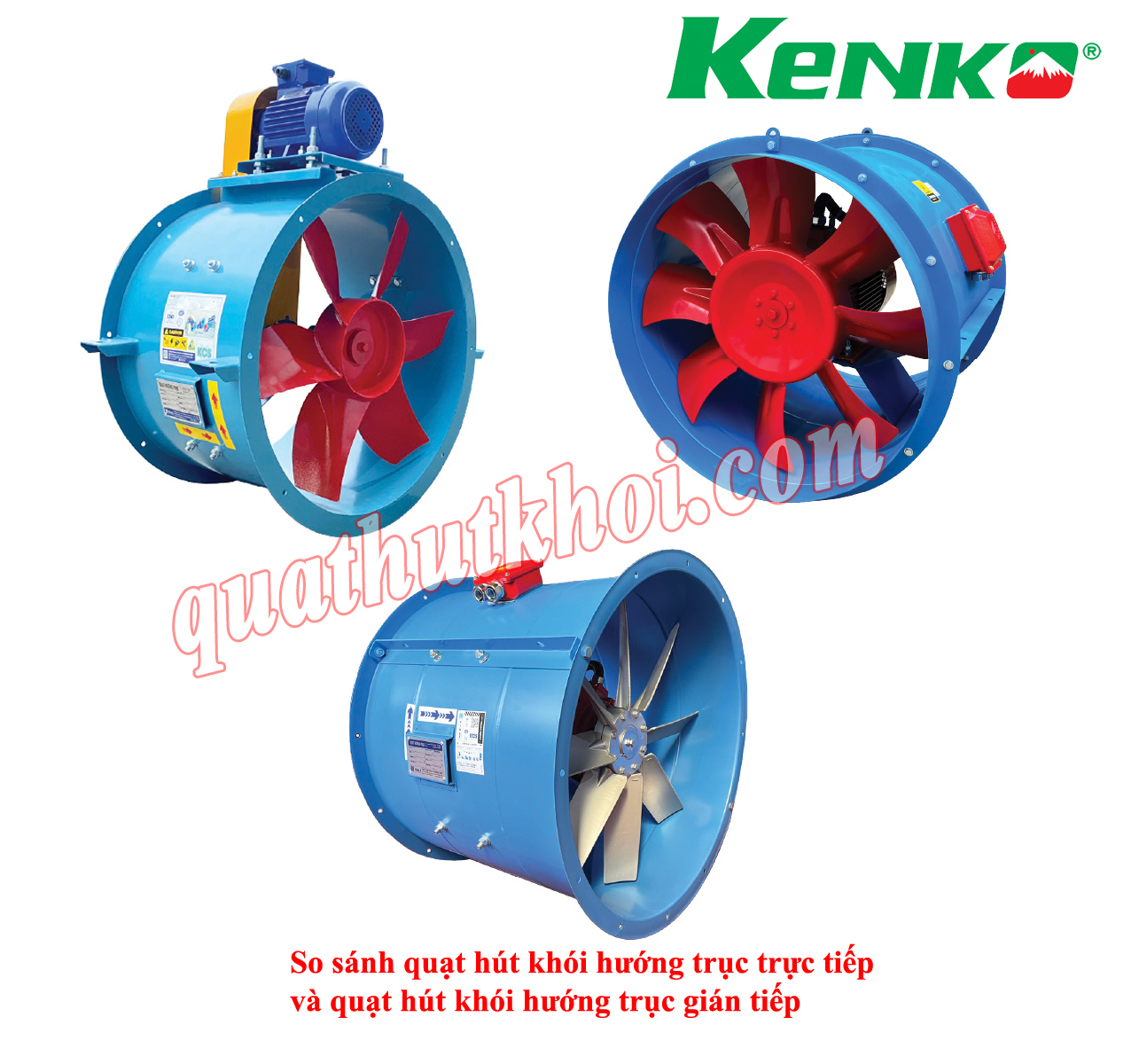 So sánh quạt hút khói hướng trục trực tiếp và gián tiếp