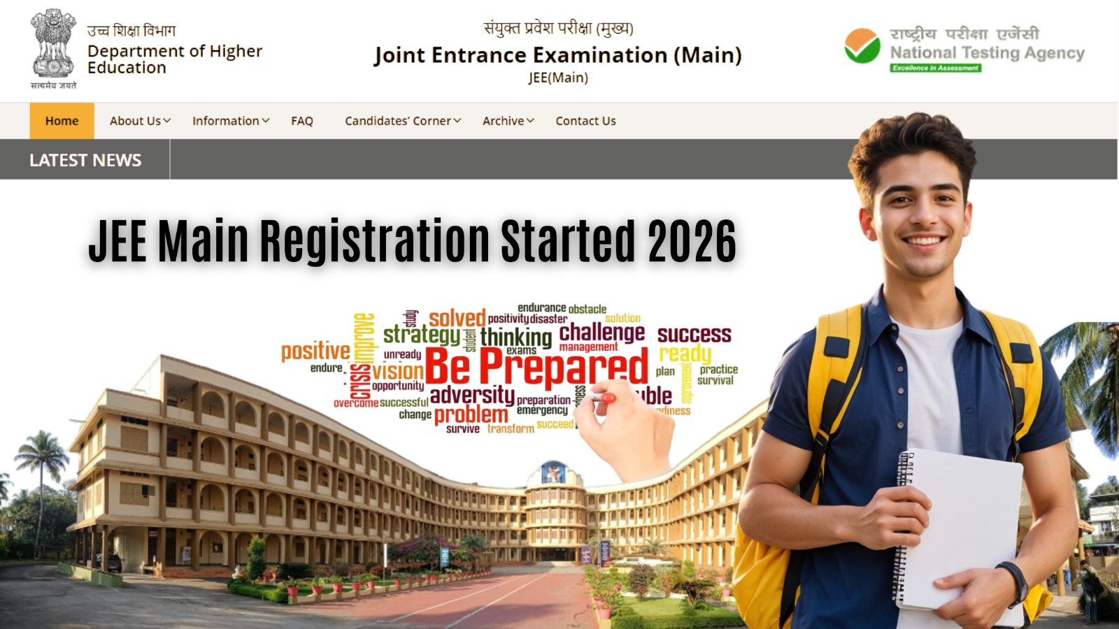JEE Mains Registration 2026: Application Form, Dates,Fees