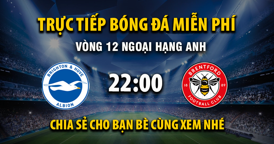 Xem trực tiếp Brighton vs Brentford vào lúc 22:00, ngày 22/11/2025 - Vaoroizm.cc