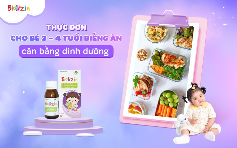 Gợi ý 3 thực đơn cho bé 3 - 4 tuổi biếng ăn cân bằng dinh dưỡng