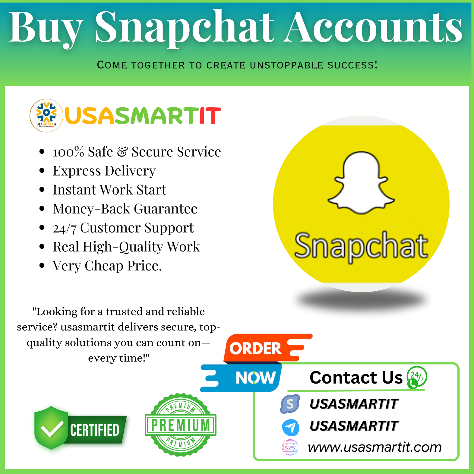Buy Snapchat Accounts Best Site for High Quality & Aged Accounts