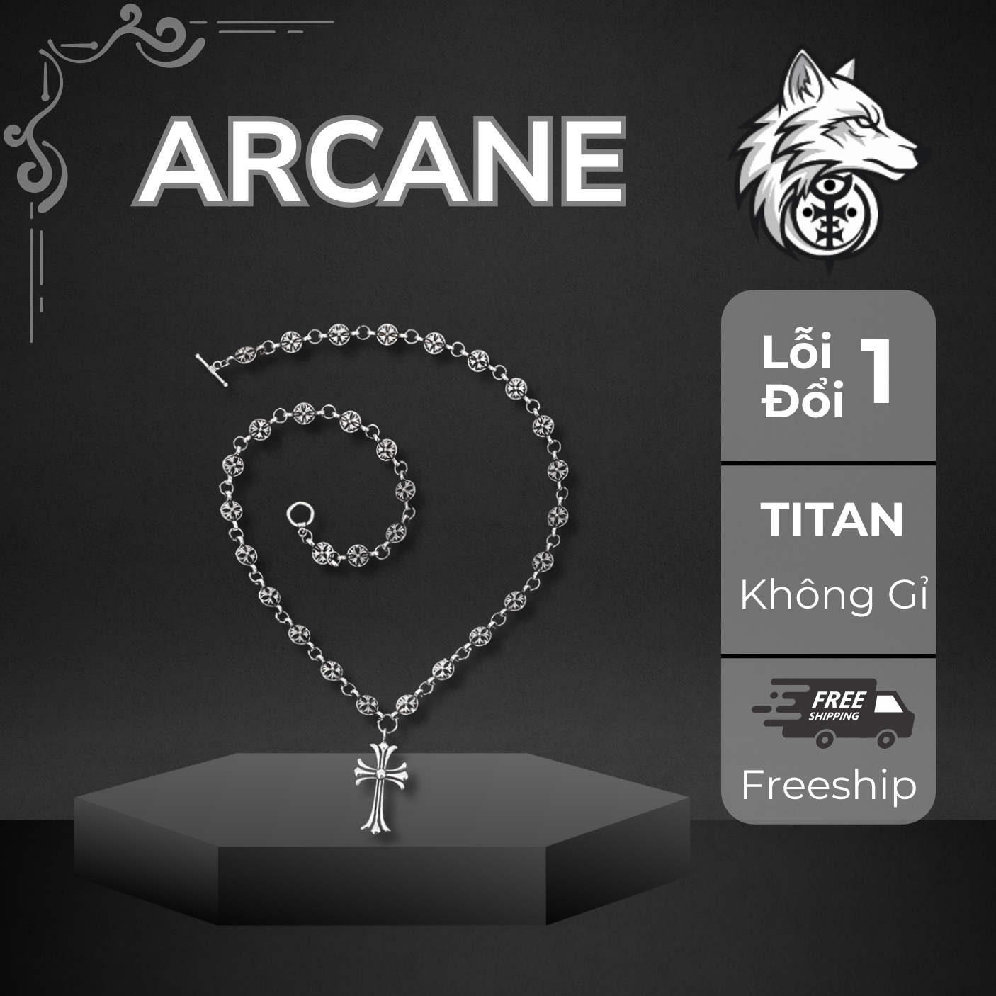 DÂY CHUYỀN TITAN CHROME HEART - ARCANE