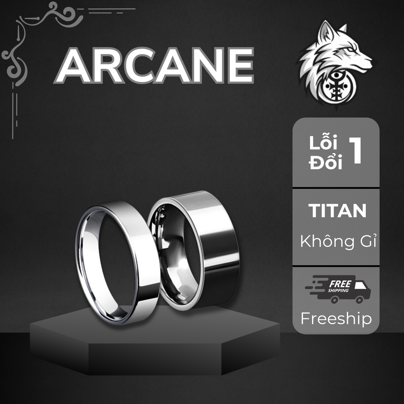 NHẪN TITAN TRƠN PLAIN - ARCANE
