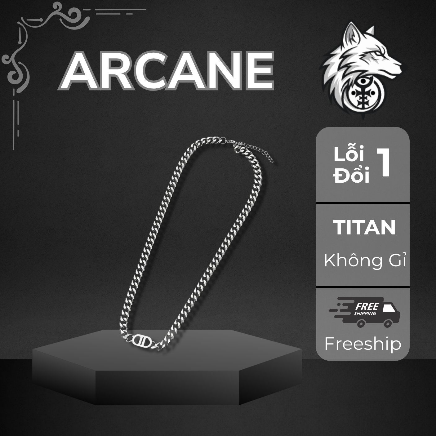 DÂY CHUYỀN TITAN MẮT XÍCH 2D - ARCANE