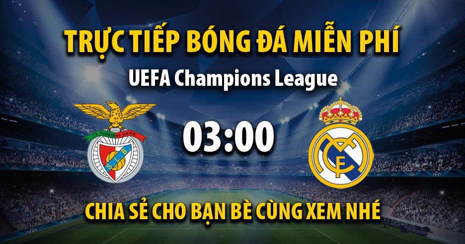 Link trực tiếp Benfica vs Real Madrid 03:00, ngày 29/01 - Xoilac365.tv
