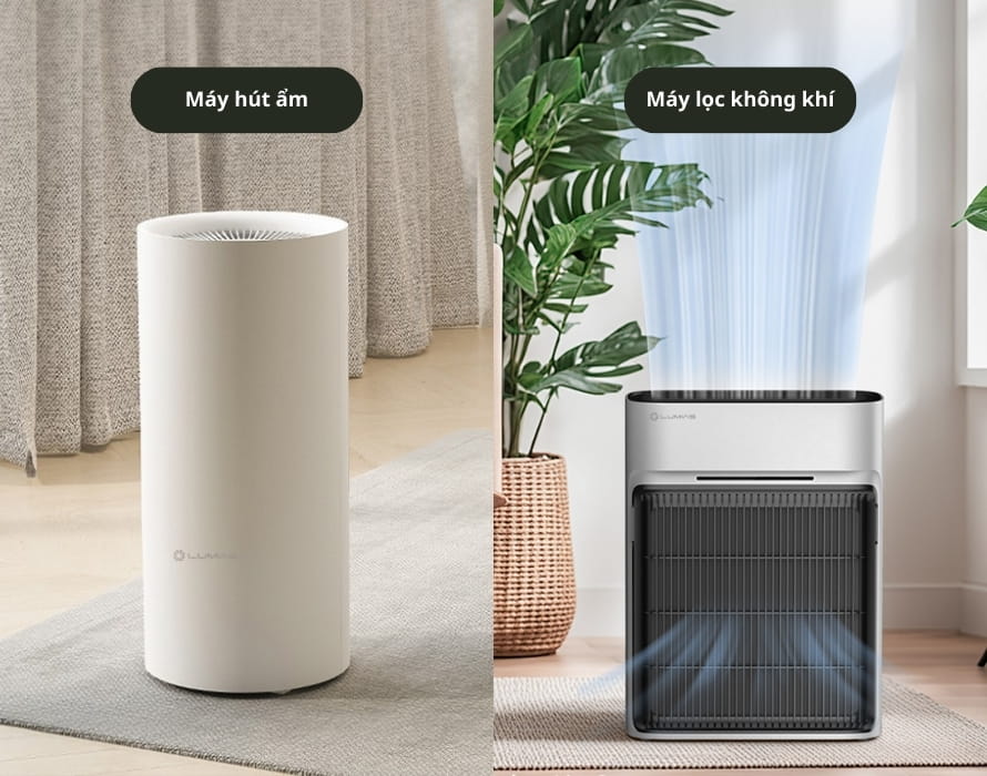 Máy hút ẩm khác gì với máy lọc không khí?