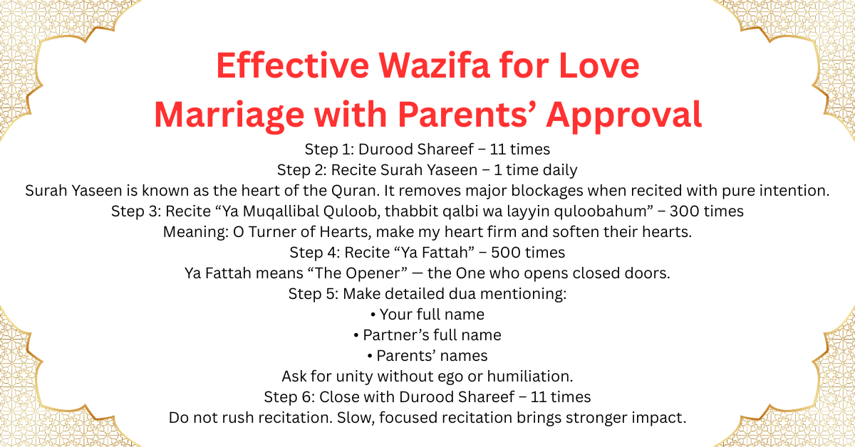 Effective Wazifa for Love Marriage with Parents’ Approval – Karma Align Muslim