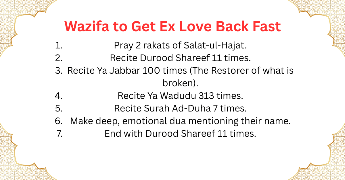 Wazifa to Get Ex Love Back Fast – Karma Align Muslim
