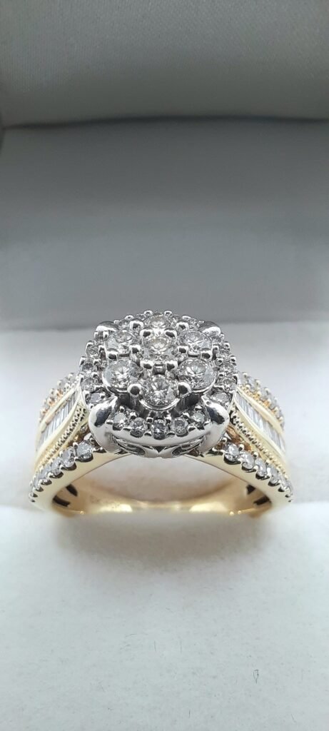 Flower Halo Diamond Engagement Ring | Toussi Jewellery