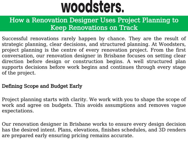 How a Renovation Designer Uses Project Planning to Keep Renovations on Track | PPTX