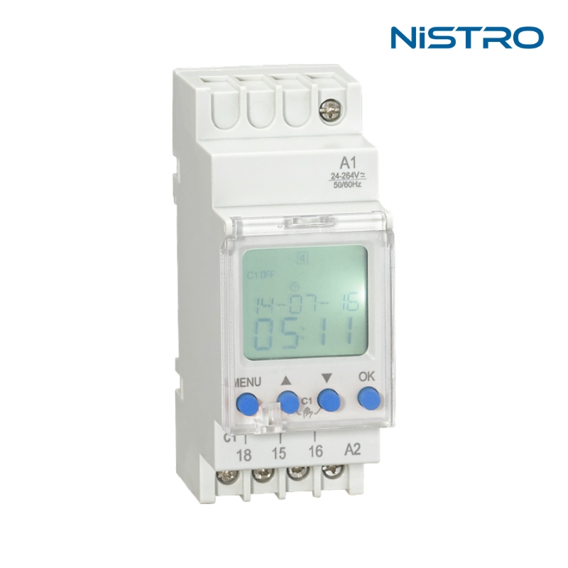 Công tắc thời gian hàng tuần kỹ thuật số kênh đơn ND-TPD1B NiSTRO - AC/DC 24-264V - 16A/250VAC1