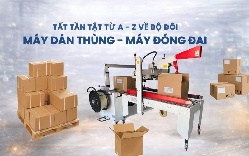 Tất tần tật từ A - Z về bộ đôi máy dán thùng kết hợp máy...