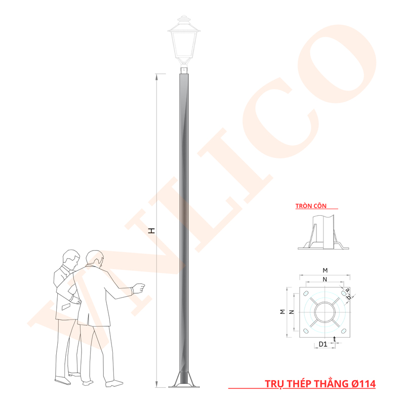 Trụ Thép Trang Trí 114 Chất Lượng Cao - Giá Tốt - Ưu Đãi 21%