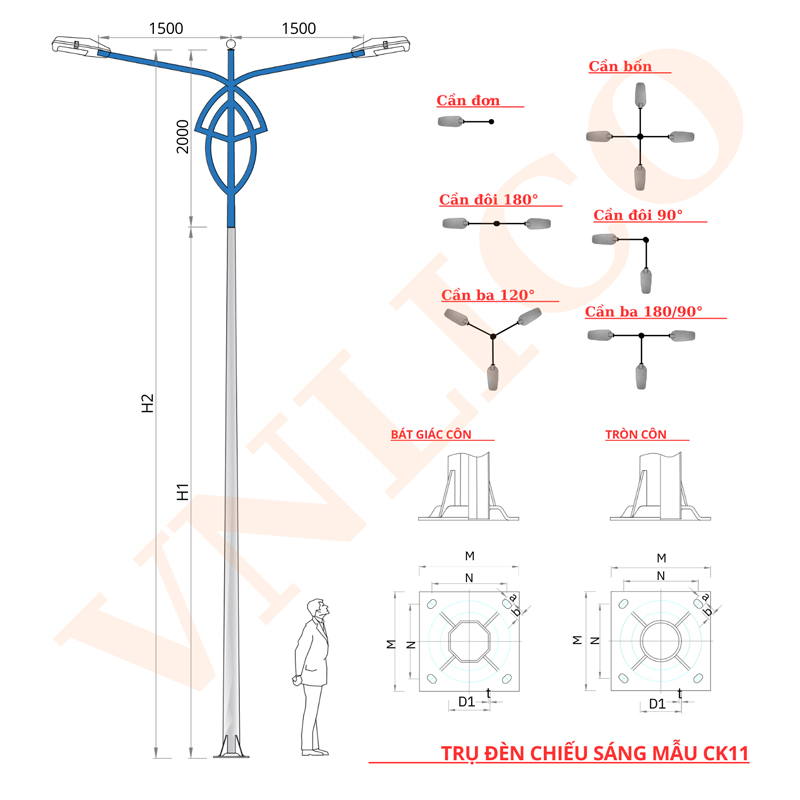Cột Đèn Cao Áp STK 11CK - CO CQ Đầy Đủ - Giá Tốt - Uy Tín