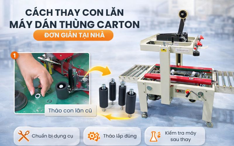 Kinh nghiệm thay con lăn máy dán thùng carton đơn giản tại...