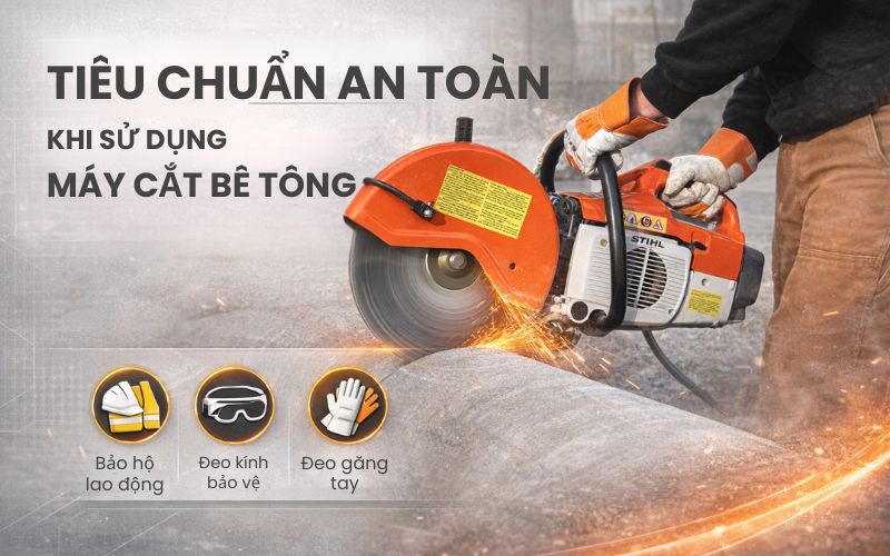 Tiêu chuẩn an toàn khi sử dụng máy cắt bê tông cốt thép