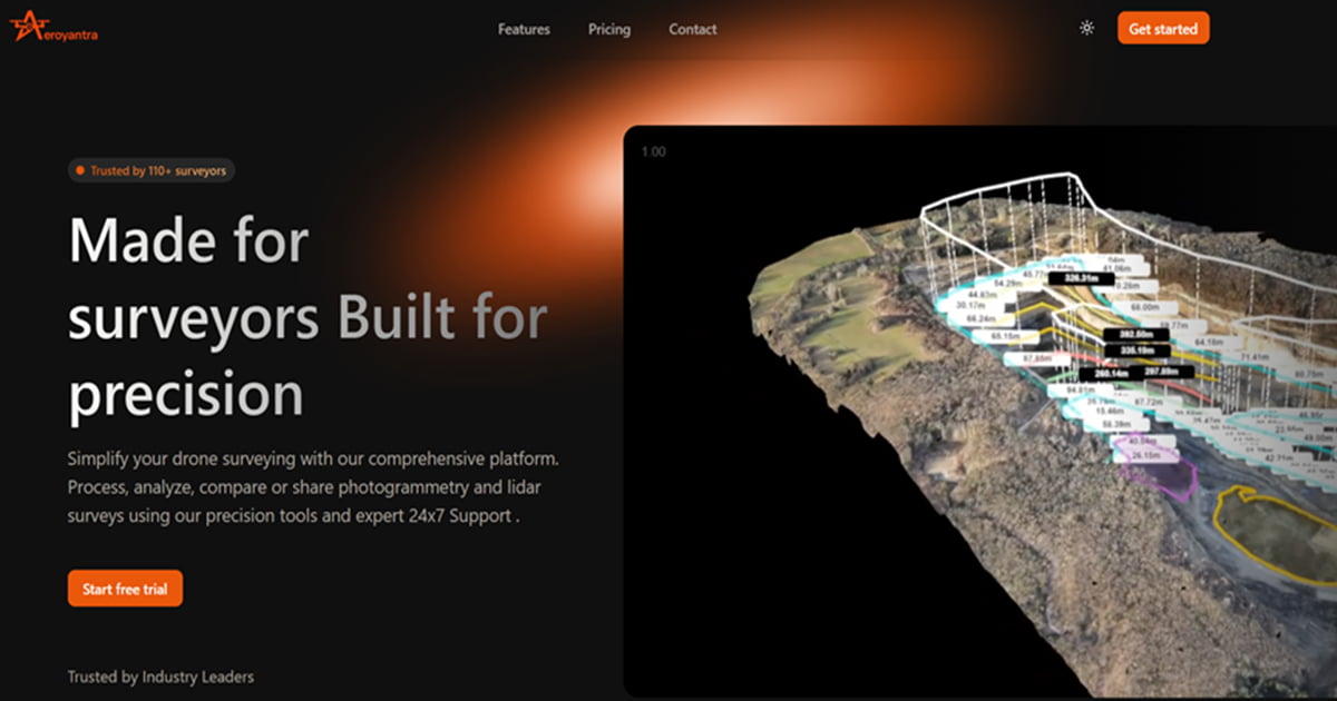Drone Survey Intelligence Platform | Track Sites, Measure Volumes, Share Reports | Aeroyantra