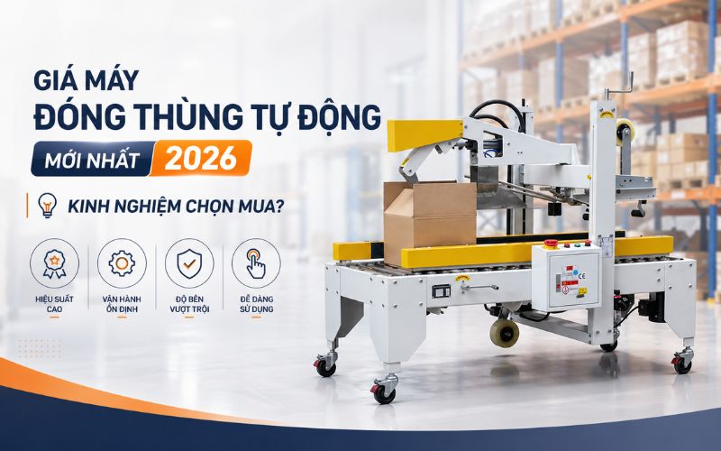 Giá máy đóng thùng tự động mới nhất 2026 - Kinh nghiệm chọn...