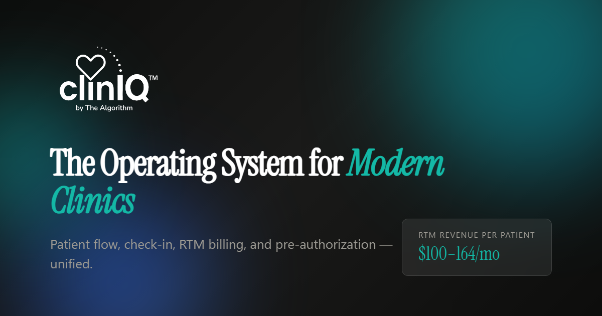 clinIQ – Clinic Operations Platform | Real-Time Patient Flow