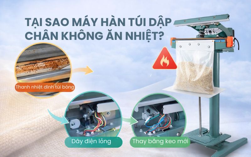 Tại sao máy hàn túi dập chân không ăn nhiệt? Cách khắc...