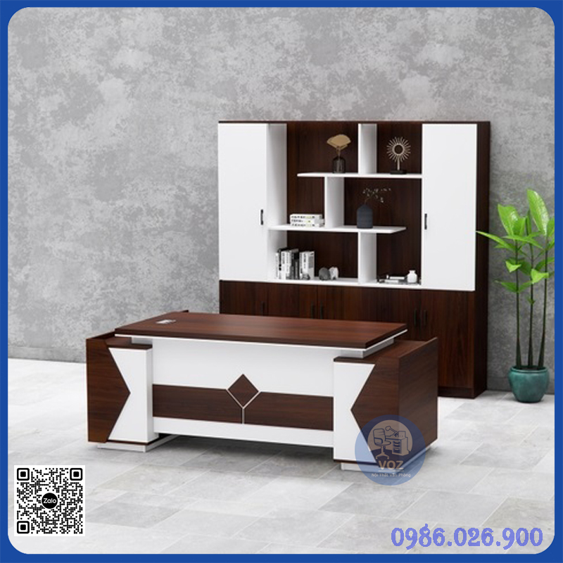 Bàn giám đốc Đông Thạnh chữ L 1m6x1m8 có hộc tủ