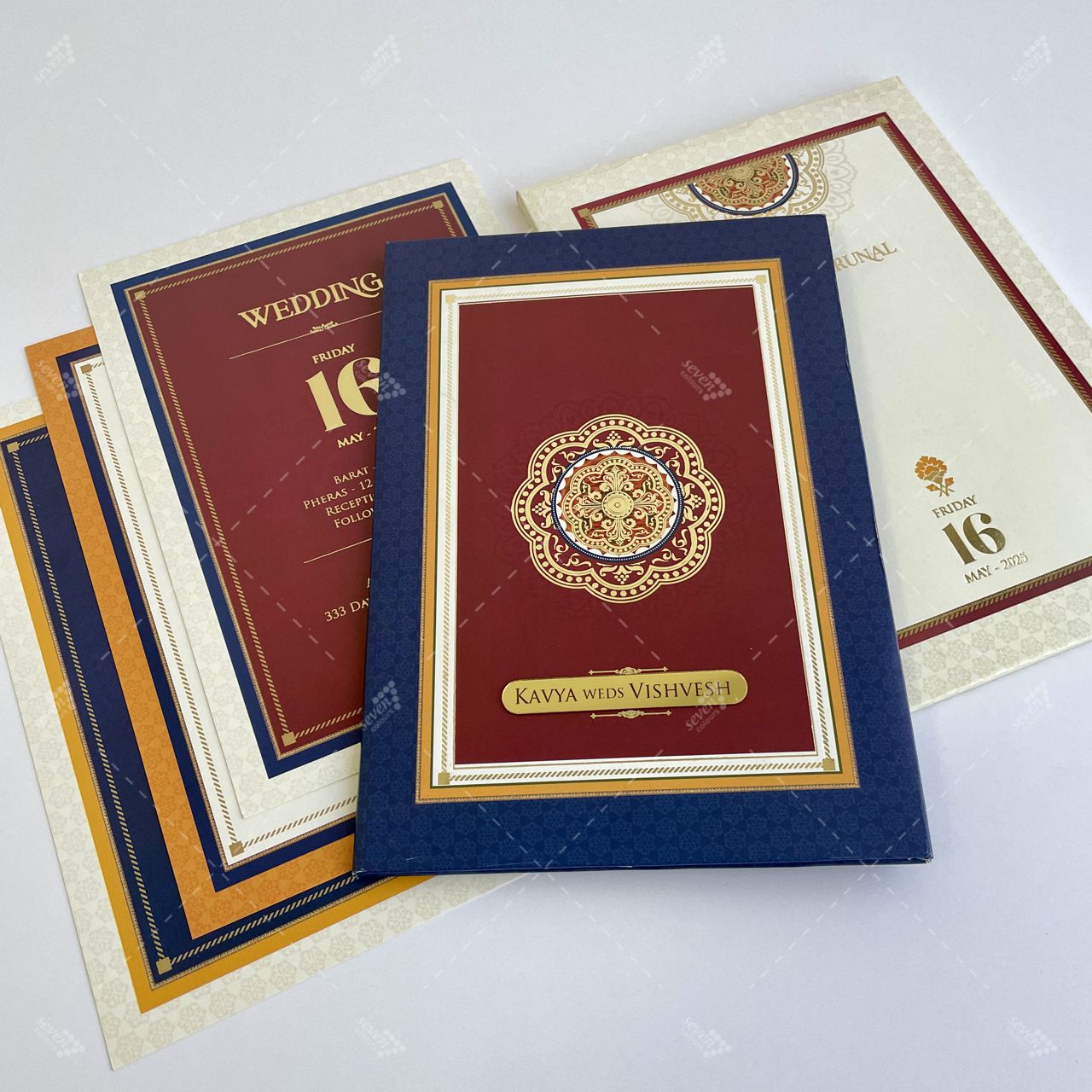 Designer Indian Wedding Cards | Seven Colours Card