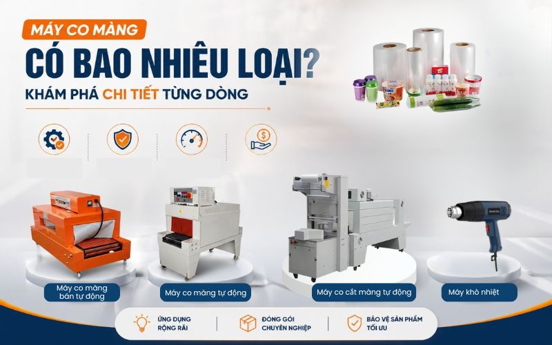 Máy co màng có bao nhiêu loại? Phân loại chi tiết...