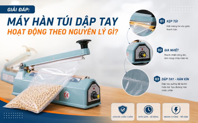 Giải đáp: Máy hàn túi dập tay hoạt động theo nguyên lý...