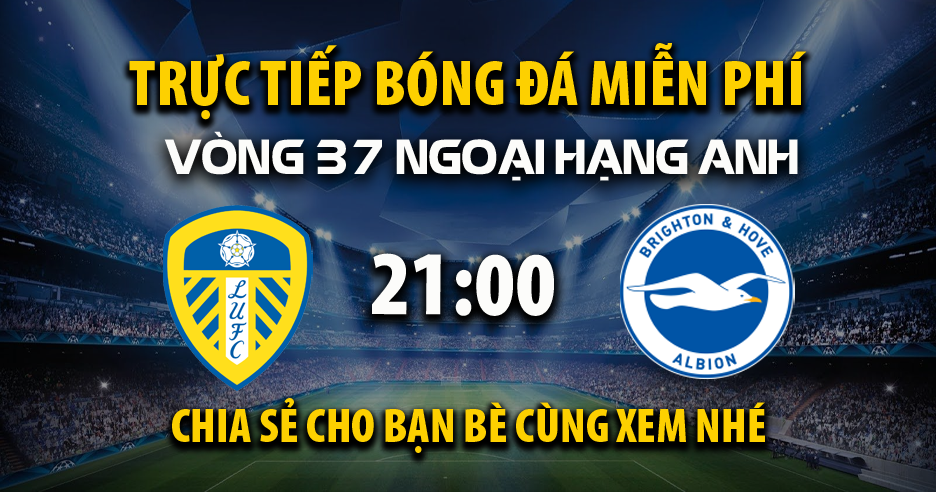 Xem trực tiếp Leeds United vs Brighton vào lúc 21:00, ngày 17/05/2026 - Vaoroiu.cc