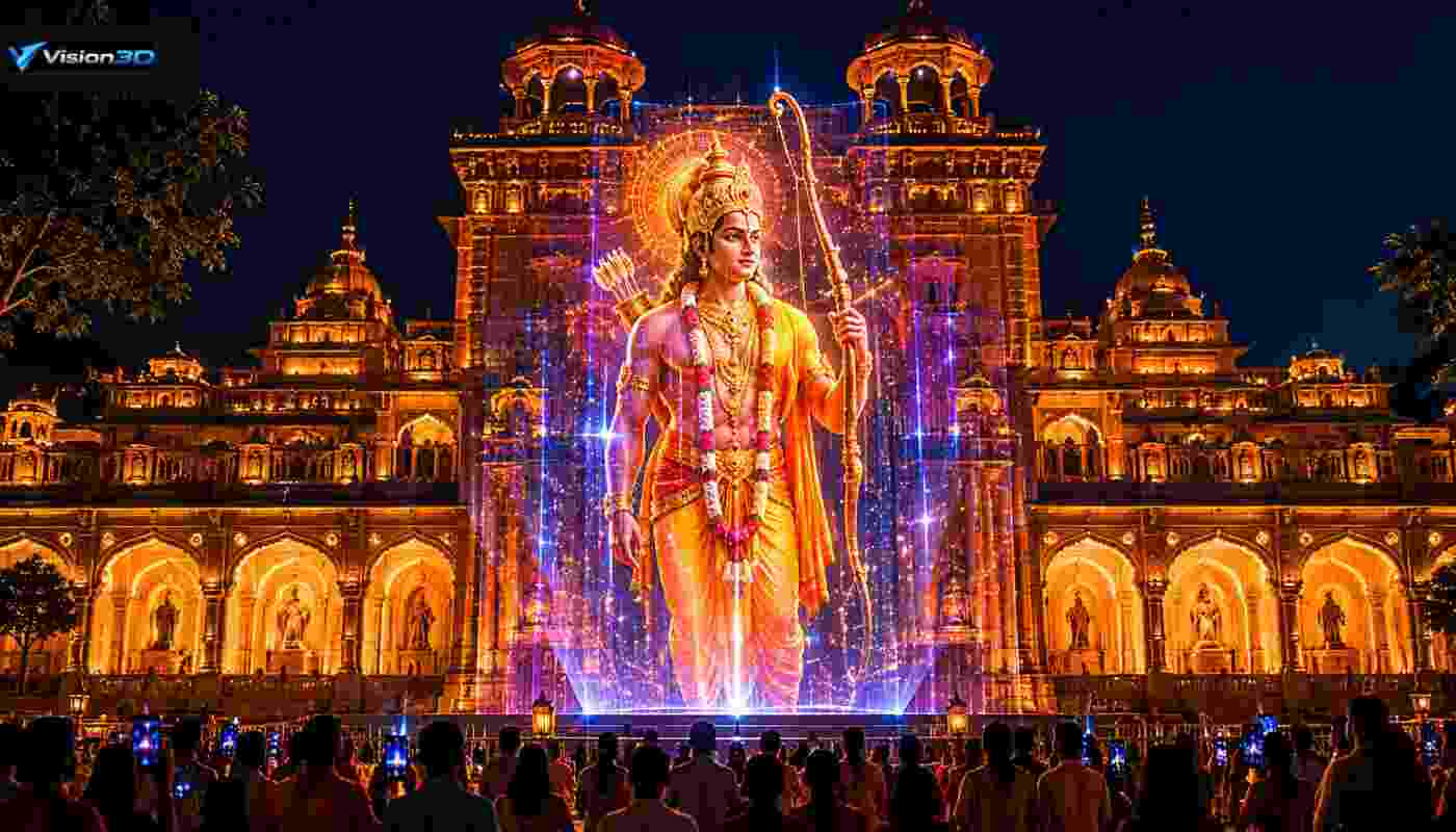 Make Festivals More Engaging with a 3D Hologram in Temple