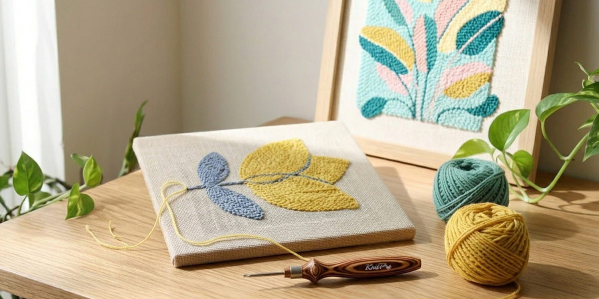 Funda de Cojín con Aguja Punzón según la Guía de Primavera - KnitPro