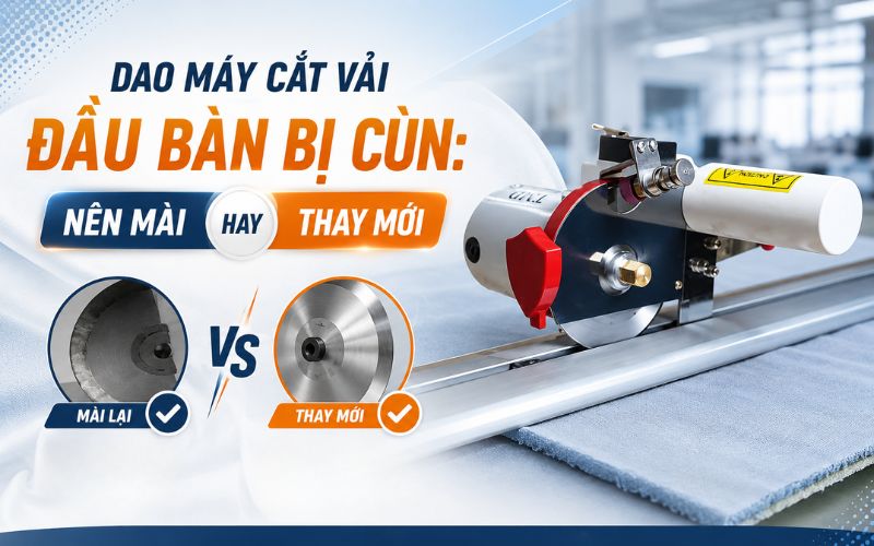 Dao máy cắt vải đầu bàn bị cùn: Nên mài hay thay...