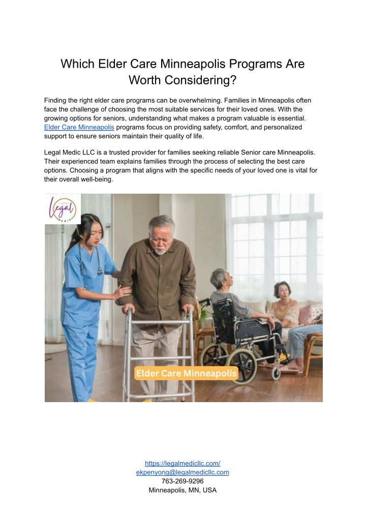PPT - Which Elder Care Minneapolis Programs Are Worth Considering PowerPoint Presentation - ID:14823252