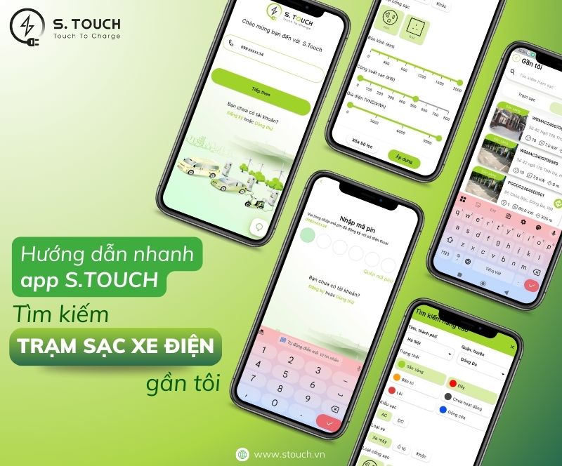 Hướng dẫn nhanh: Tìm kiếm trạm sạc xe điện gần tôi bằng app S.TOUCH - S. Touch